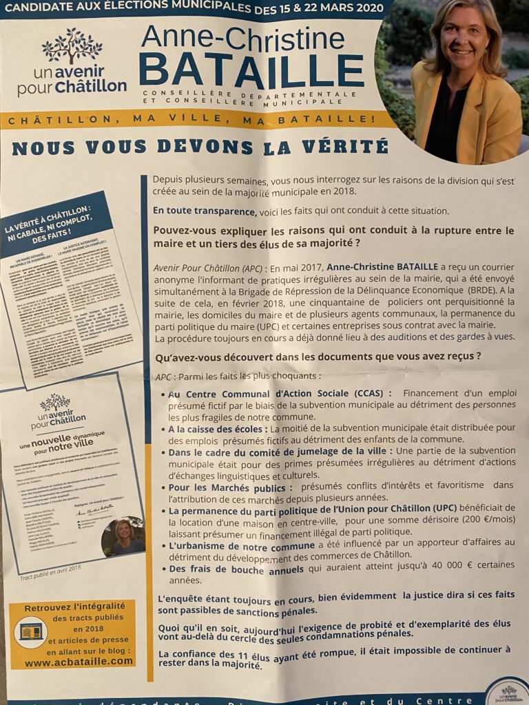 Revelations Sur La Majorite Municipale Anne Christine Bataille Sort Un Nouveau Tract Choc Chatillon Actu